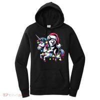 Christmas Lights Siberian Husky Dog Riding Unicorn Women's Hoodie thumb 0