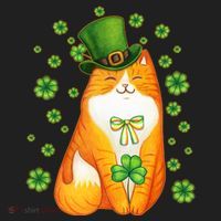 Cute Lucky St PatrickS Day Orange Tabby Cat Women's Sweatshirt thumb 2