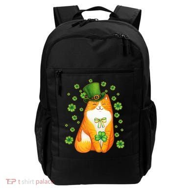 Cute Lucky St PatrickS Day Orange Tabby Cat Backpack