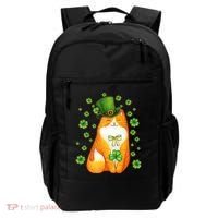 Cute Lucky St PatrickS Day Orange Tabby Cat Backpack thumb 0