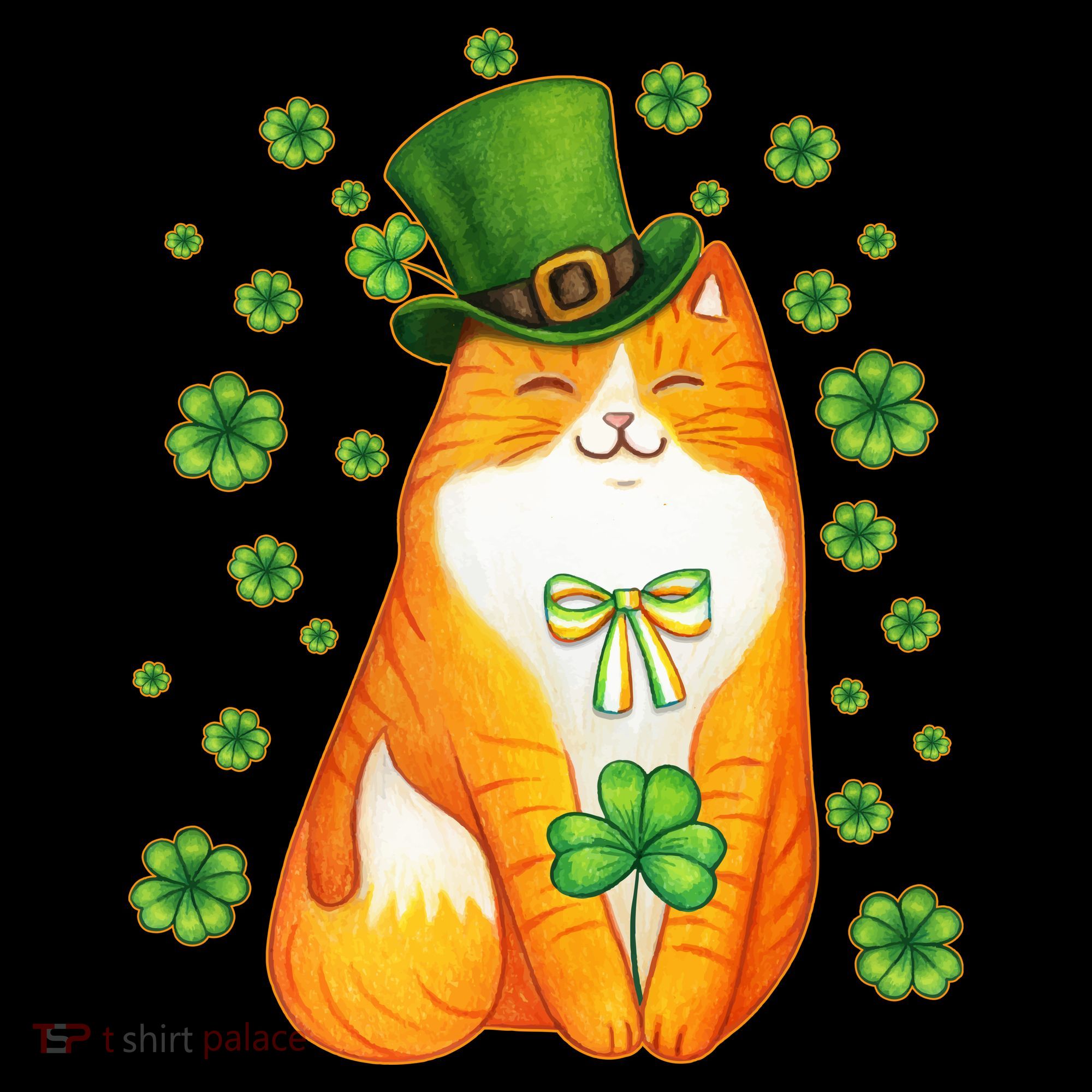 Cute Lucky St PatrickS Day Orange Tabby Cat Backpack