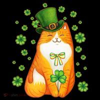 Cute Lucky St PatrickS Day Orange Tabby Cat Toddler Hoodie thumb 2