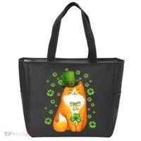 Cute Lucky St PatrickS Day Orange Tabby Cat Tote Bag thumb 0