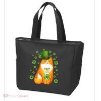 Cute Lucky St PatrickS Day Orange Tabby Cat Tote Bag thumb 3
