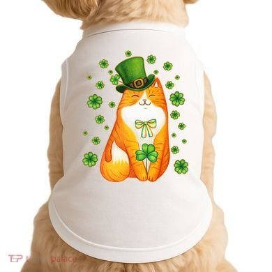 Cute Lucky St PatrickS Day Orange Tabby Cat Doggie Tank
