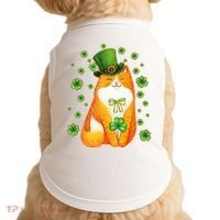 Cute Lucky St PatrickS Day Orange Tabby Cat Doggie Tank thumb 0