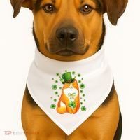 Cute Lucky St PatrickS Day Orange Tabby Cat USA-Made Doggie Bandana thumb 1