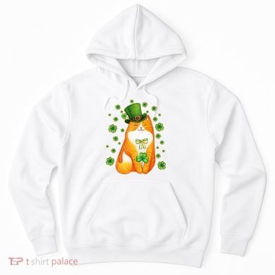 Cute Lucky St PatrickS Day Orange Tabby Cat Hoodie