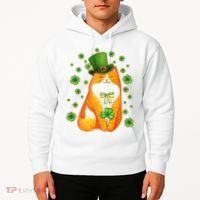 Cute Lucky St PatrickS Day Orange Tabby Cat Hoodie thumb 2