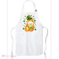 Cute Lucky St PatrickS Day Orange Tabby Cat Apron thumb 0