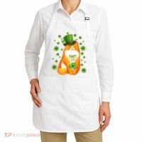 Cute Lucky St PatrickS Day Orange Tabby Cat Apron thumb 2
