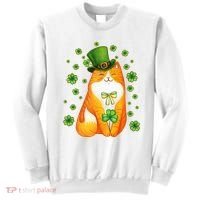 Cute Lucky St PatrickS Day Orange Tabby Cat Sweatshirt thumb 0