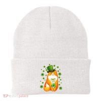 Cute Lucky St PatrickS Day Orange Tabby Cat Beanie thumb 0