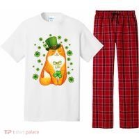 Cute Lucky St PatrickS Day Orange Tabby Cat Pajama Set thumb 0