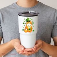 Cute Lucky St PatrickS Day Orange Tabby Cat Tumbler thumb 2