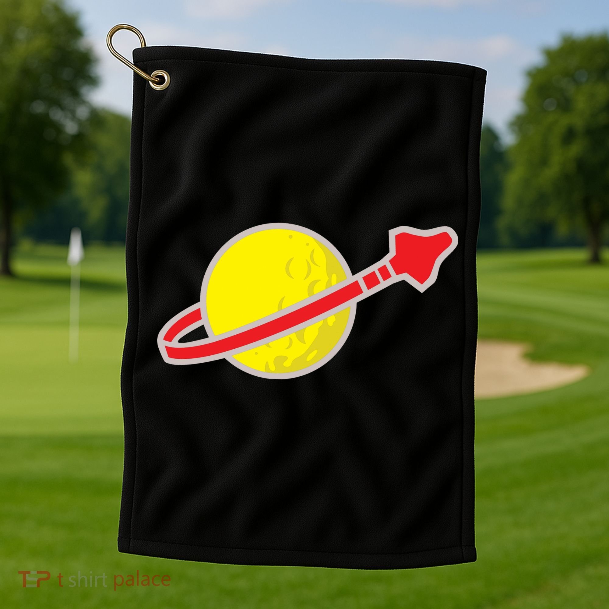 Classic Spaceman Rocket Golf Towel