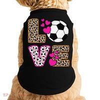 Cute Love Soccer Leopard Print  Girls Soccer Doggie Tank thumb 0