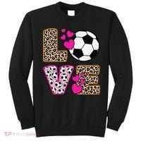 Cute Love Soccer Leopard Print  Girls Soccer Sweatshirt thumb 0