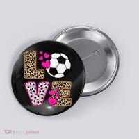 Cute Love Soccer Leopard Print  Girls Soccer Button thumb 0