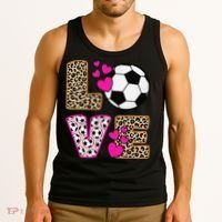 Cute Love Soccer Leopard Print  Girls Soccer Tank Top thumb 3