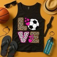 Cute Love Soccer Leopard Print  Girls Soccer Tank Top thumb 4