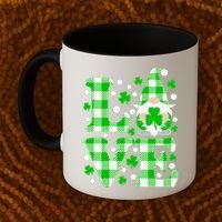 Cute Love St Patrick's Day Lucky Shamrock Gnome Coffee Mug thumb 2