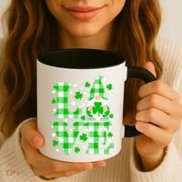 Cute Love St Patrick's Day Lucky Shamrock Gnome Coffee Mug thumb 3