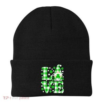 Cute Love St Patrick's Day Lucky Shamrock Gnome Beanie