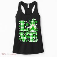 Cute Love St Patrick's Day Lucky Shamrock Gnome Women's Tank Top thumb 0