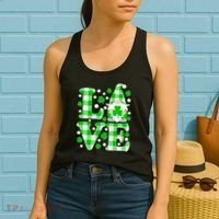 Cute Love St Patrick's Day Lucky Shamrock Gnome Women's Tank Top thumb 2