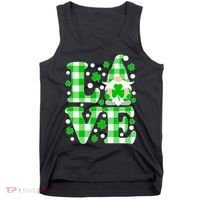 Cute Love St Patrick's Day Lucky Shamrock Gnome Tank Top thumb 0