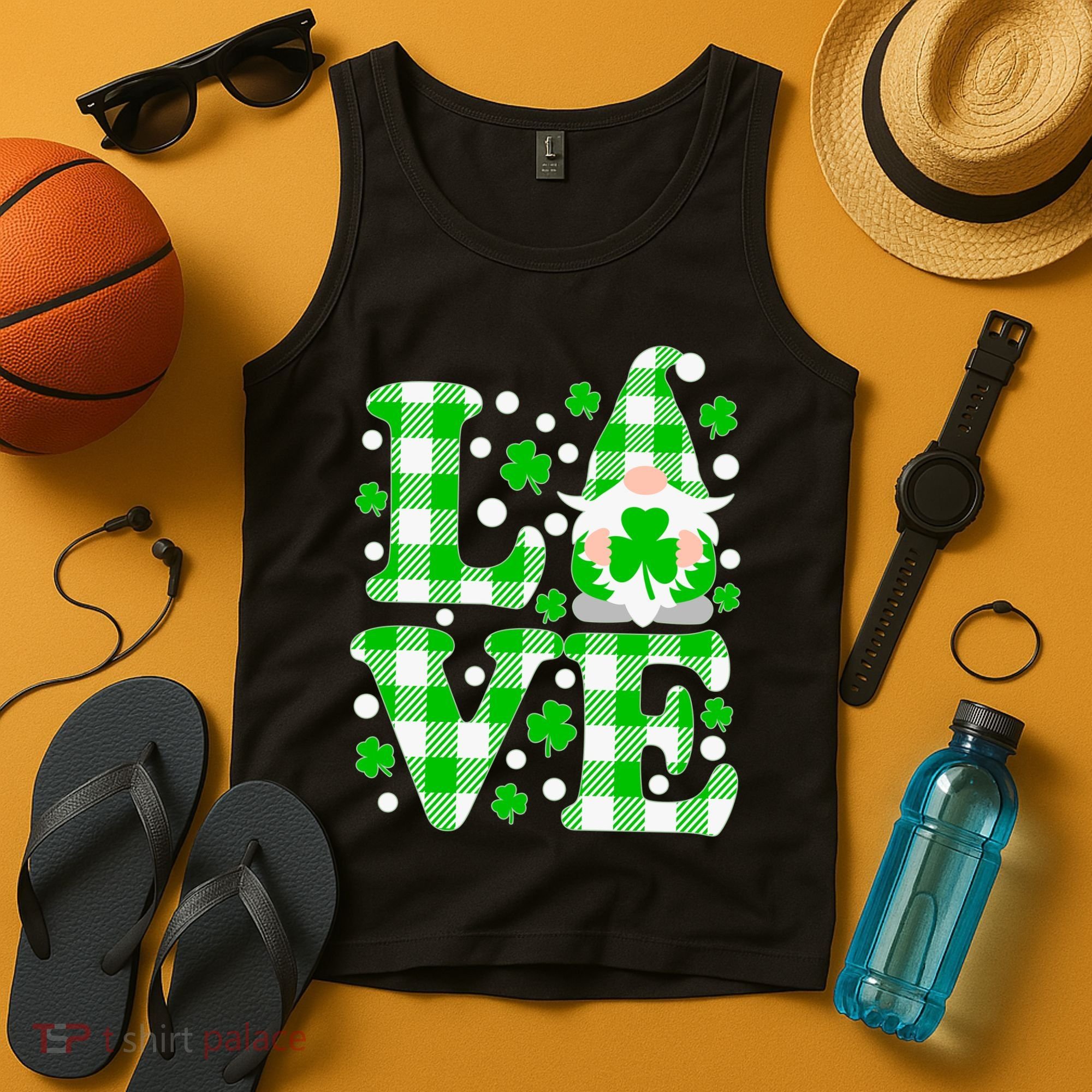 Cute Love St Patrick's Day Lucky Shamrock Gnome Tank Top