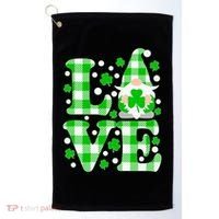 Cute Love St Patrick's Day Lucky Shamrock Gnome Golf Towel thumb 0