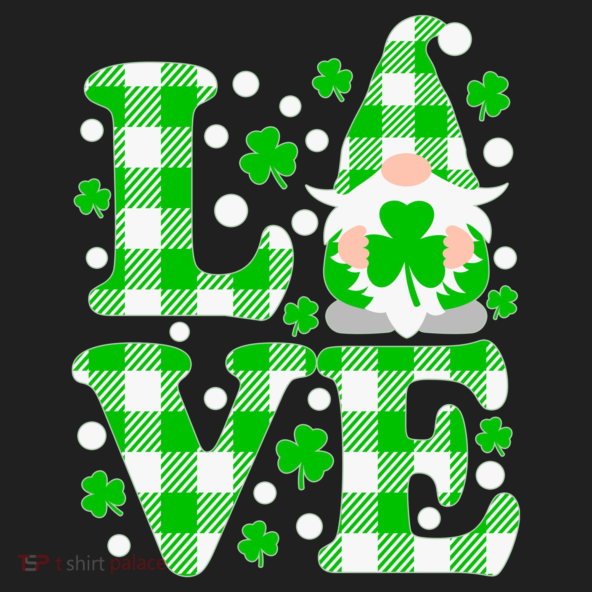 Cute Love St Patrick's Day Lucky Shamrock Gnome Golf Towel