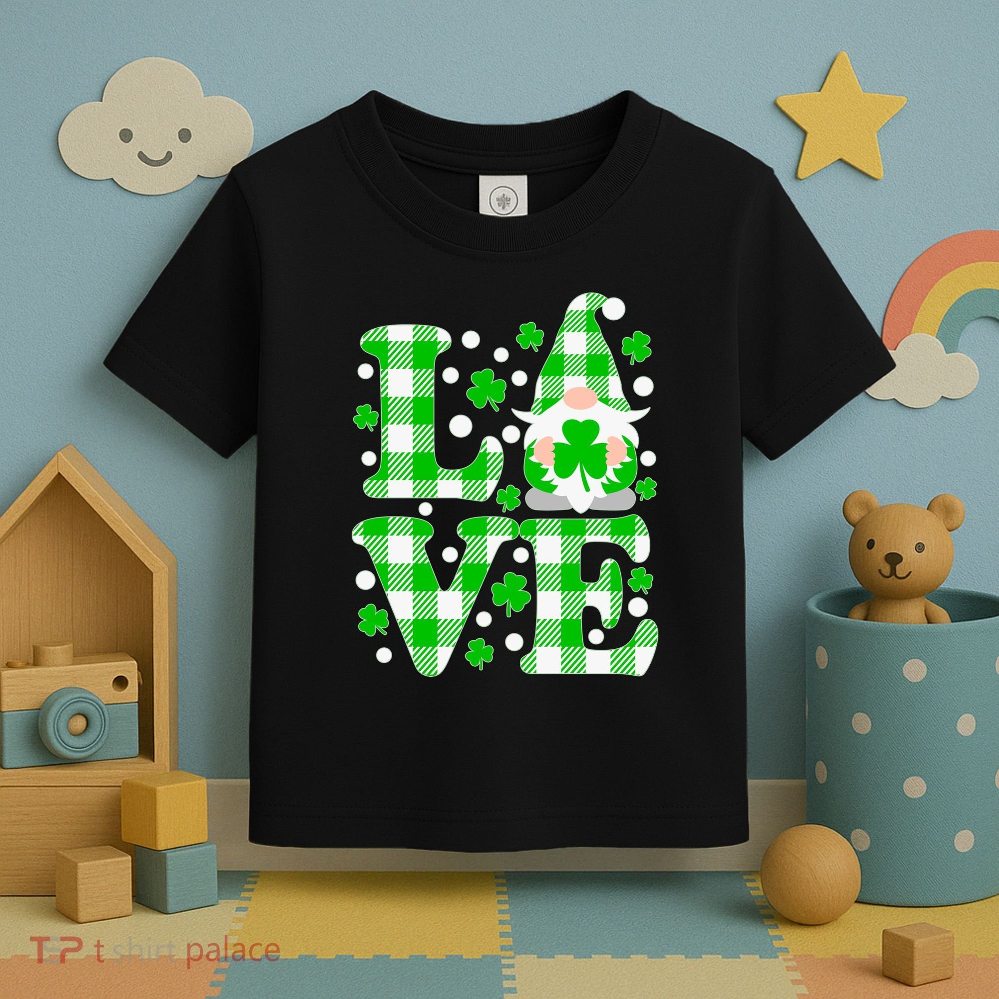 Cute Love St Patrick's Day Lucky Shamrock Gnome Toddler T-Shirt