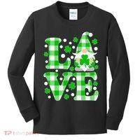 Cute Love St Patrick's Day Lucky Shamrock Gnome Kids Long Sleeve Shirt thumb 0