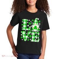 Cute Love St Patrick's Day Lucky Shamrock Gnome Kids T-Shirt thumb 2