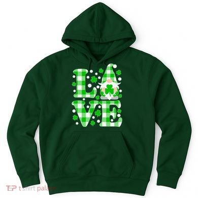 Cute Love St Patrick's Day Lucky Shamrock Gnome Hoodie