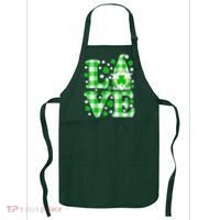 Cute Love St Patrick's Day Lucky Shamrock Gnome Apron thumb 0