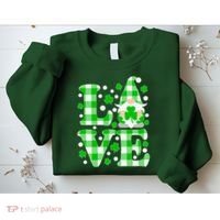 Cute Love St Patrick's Day Lucky Shamrock Gnome Sweatshirt thumb 2