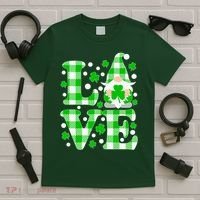 Cute Love St Patrick's Day Lucky Shamrock Gnome T-Shirt thumb 5