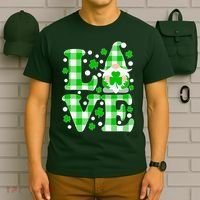 Cute Love St Patrick's Day Lucky Shamrock Gnome T-Shirt thumb 6
