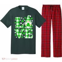 Cute Love St Patrick's Day Lucky Shamrock Gnome Pajama Set thumb 0