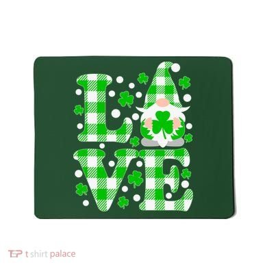 Cute Love St Patrick's Day Lucky Shamrock Gnome Mousepad