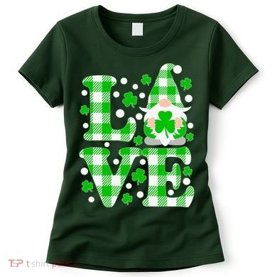 Cute Love St Patrick's Day Lucky Shamrock Gnome Women's T-Shirt