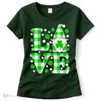 Cute Love St Patrick's Day Lucky Shamrock Gnome Women's T-Shirt thumb 0