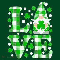 Cute Love St Patrick's Day Lucky Shamrock Gnome Women's T-Shirt thumb 6