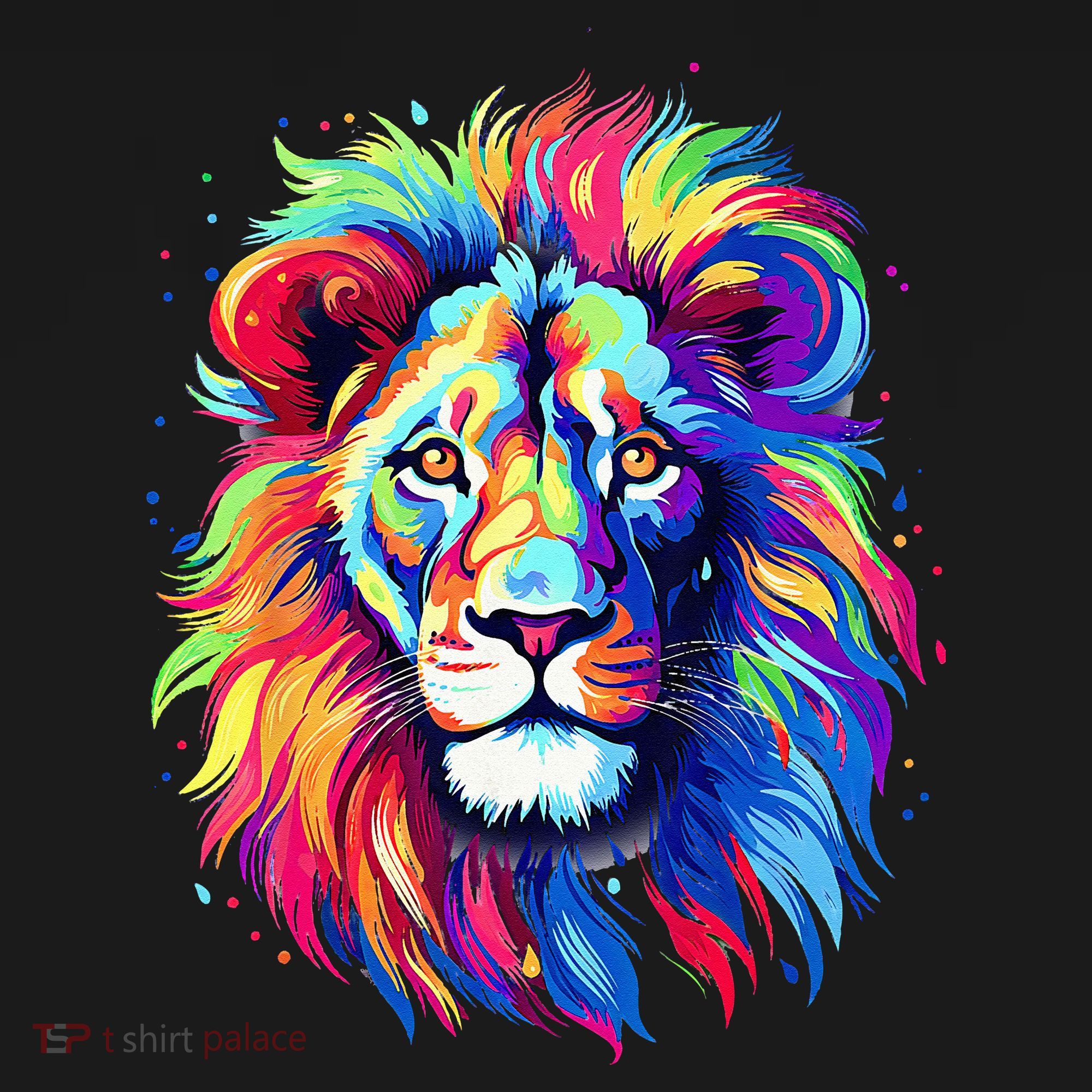 Colorful Lion Spirit Animal Multicolor Art Leo Lion T-Shirt