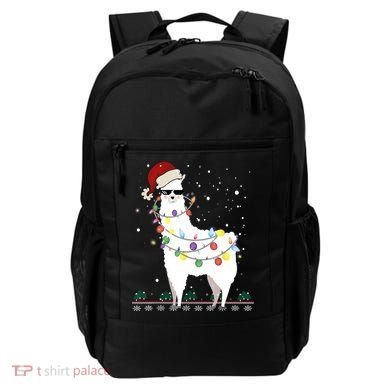 Christmas Llama Santa Hat Ugly Xmas Tree Alpaca Gift T Backpack