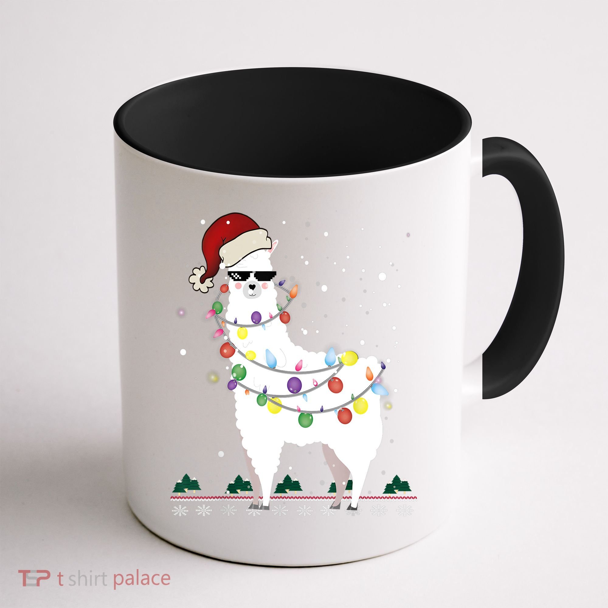 Christmas Llama Santa Hat Ugly Xmas Tree Alpaca Gift T Coffee Mug